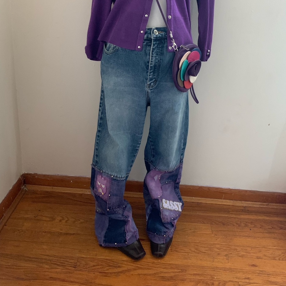 Zana Di Blue Jeans with Purple Patches